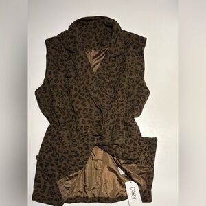 DAZY Brown Leopard Print Vest